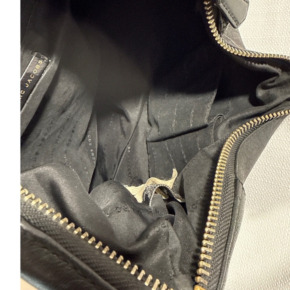 Marc by Marc Jacobs Black Leather Hobo Shoulder Bag Gold Hardware Slouchy - Picture 13 of 15